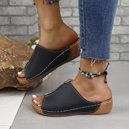 Damen Komfortable Riemen-Pantoletten mit ergonomischer Sohle Stalluxe