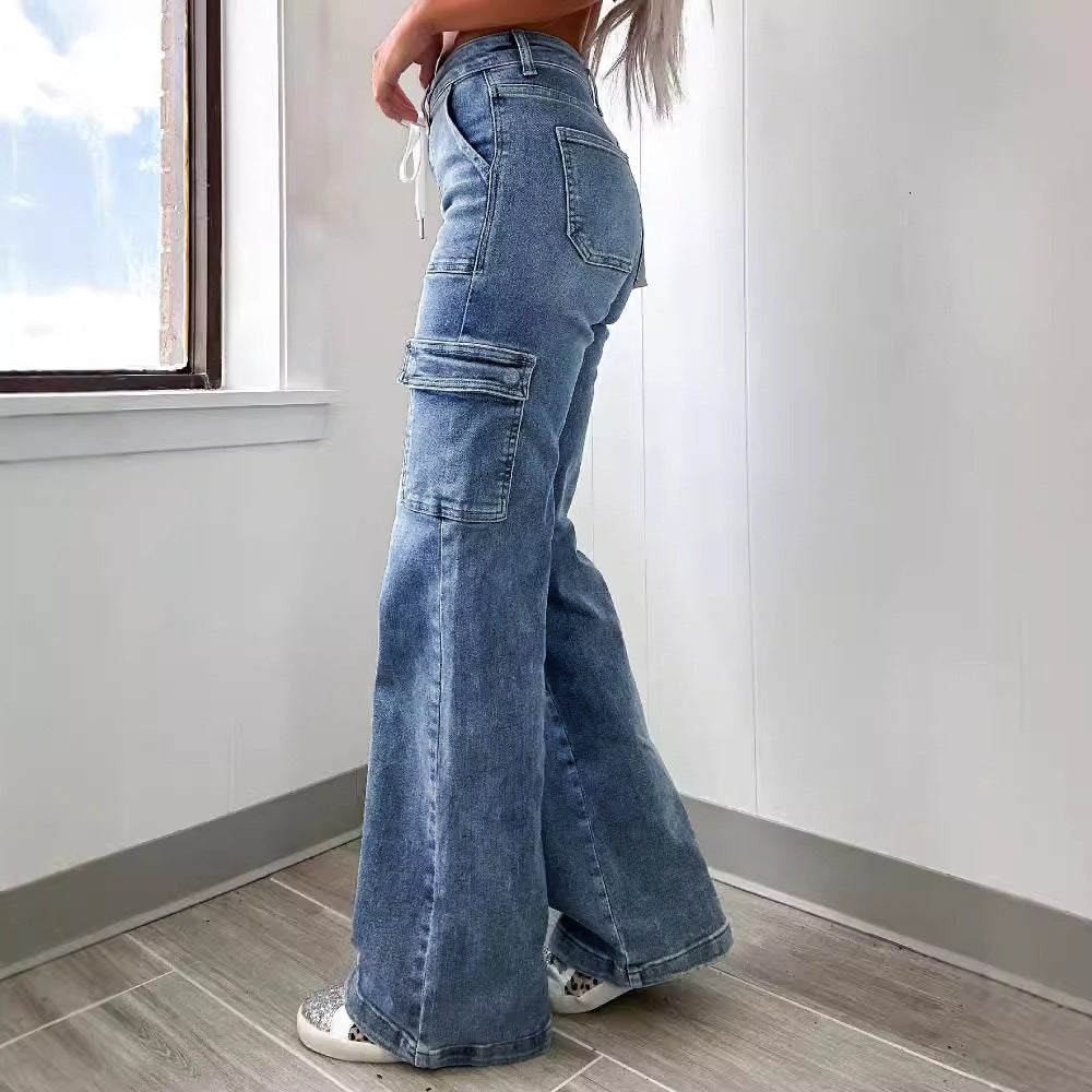 Damen Cargo-Jeans mit weichem Bund und praktischen Taschen Stalluxe