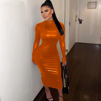 Damen Elegantes Maxikleid mit schimmerndem Effekt und figurbetontem Schnitt Stalluxe