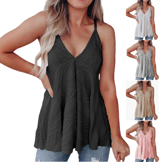 Damen lässiges Volant-Top mit V-Ausschnitt Stalluxe