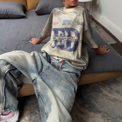 Damen Baggy Jeans mit innovativem Kordelzug Stalluxe