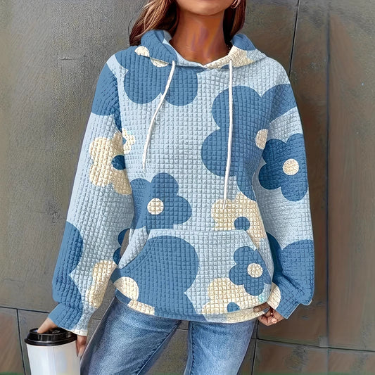Damen Kapuzenpullover mit floralem Strukturmuster und bequemer Passform Stalluxe