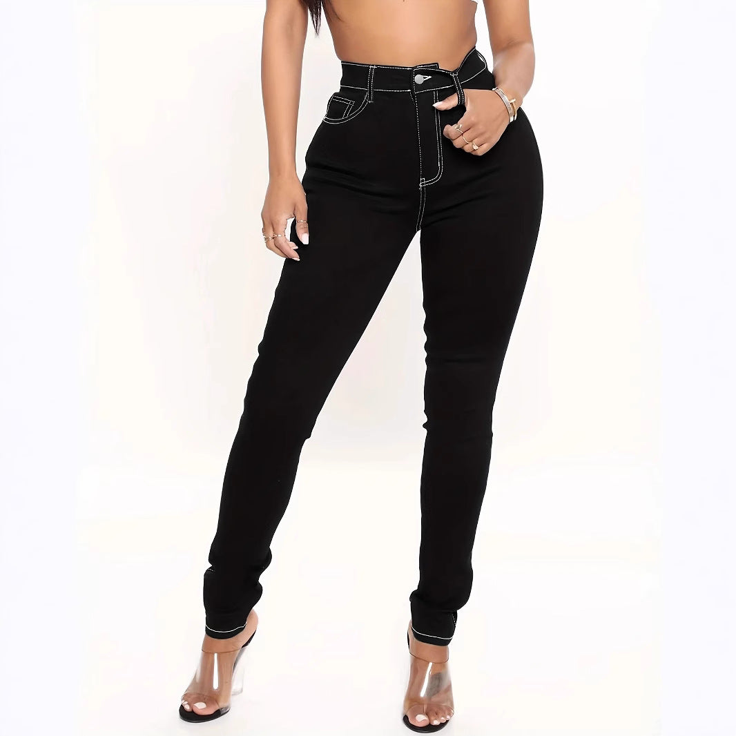 Damen Skinny Jeans mit modischem Schmetterlingsstick Stalluxe