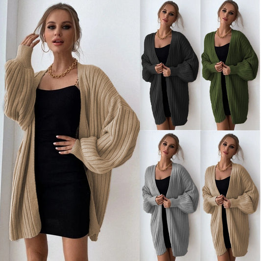 Damen Weitgeschnittener Strickcardigan mit strukturiertem Rippdesign Stalluxe