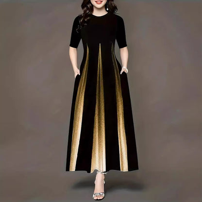 Damen Maxikleid mit eleganten Seitentaschen und luxuriösem Glanz Stalluxe