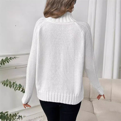 Damen Pullover mit modernem Stehkragen und strukturiertem Rippdesign Stalluxe