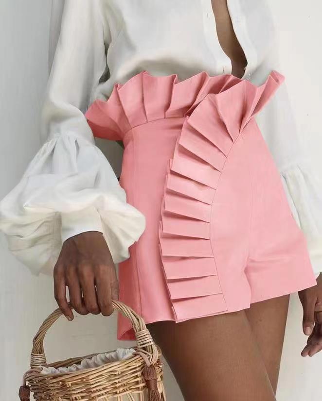 Damen Elegante kurze Hose mit Rüschendetails Stalluxe