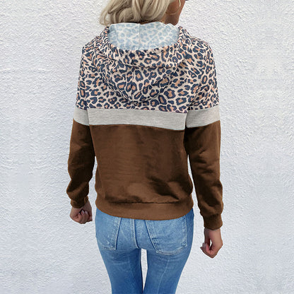 Damen Kapuzenpullover mit modischem Leo-Muster Stalluxe