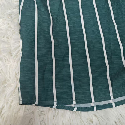 Damen lässige Hemdbluse mit vertikalen Streifen und Brusttasche Stalluxe