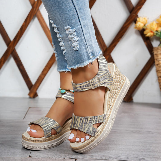 Damen Wedge-Sandalen mit elegantem Riemendesign und atmungsaktivem Obermaterial Stalluxe