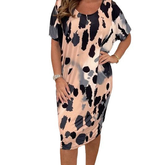 Damen Midikleid mit modernem Animal-Print und weichem Stretchmaterial Stalluxe