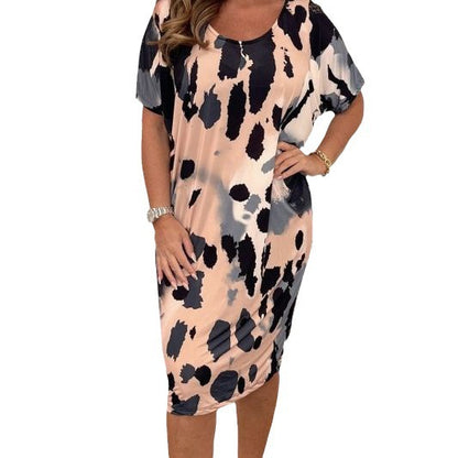 Damen Midikleid mit modernem Animal-Print und weichem Stretchmaterial Stalluxe