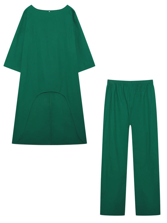 Damen Lässiges Freizeitoberteil und Hose Set Stalluxe Grün