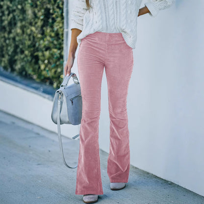 Damen Flared Cordhose mit hohem Bund und weichem Material Stalluxe