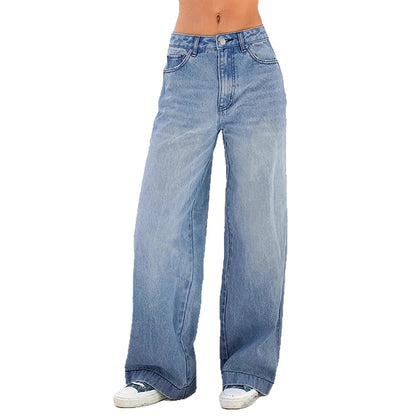 Damen Weit geschnittene Jeanshose im Vintage-Stil Stalluxe