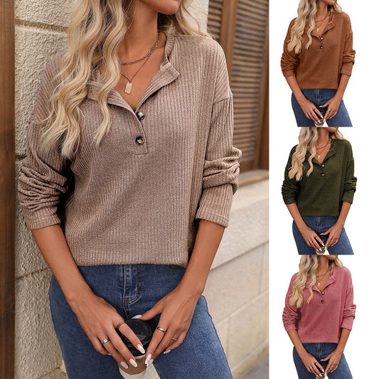 Damen Stoffoberteil mit Knopfleiste und geripptem Design Stalluxe