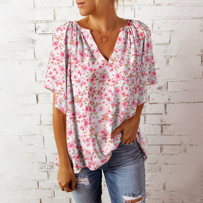 Damen Leichte Blumenmuster Bluse Stalluxe