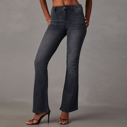 Damen Flared Jeans mit hoher Taille und stylischem Schnitt Stalluxe