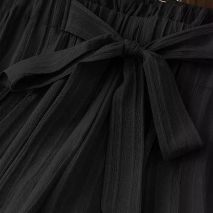 Damen Plissee-Hose mit elastischem Bund und dekorativem Kordelzug Stalluxe