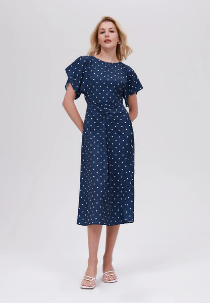 Damen Maxi-Kleid mit modernen Punkten Stalluxe