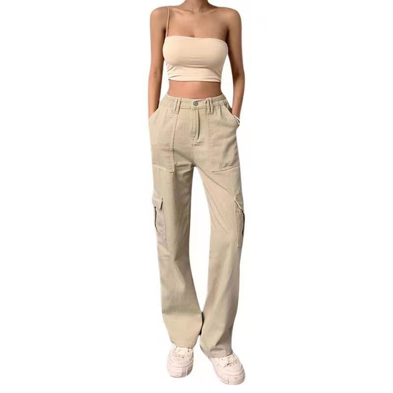 Damen Cargo-Hose mit praktischen Seitentaschen und weitem Schnitt Stalluxe