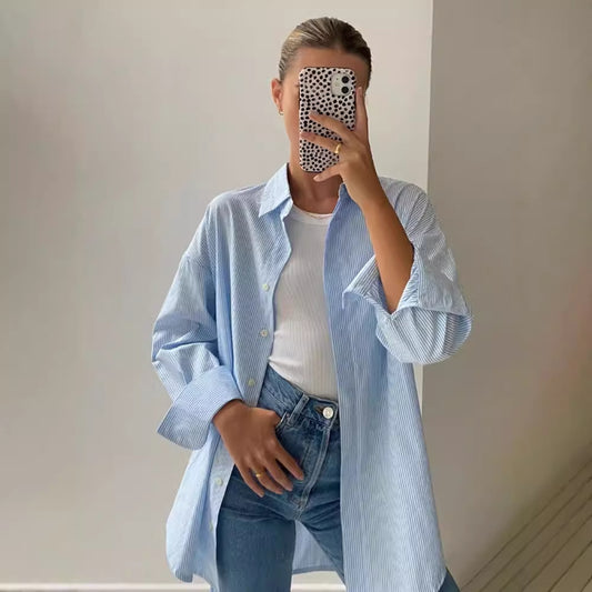 Damen Oversized Hemdbluse Stalluxe