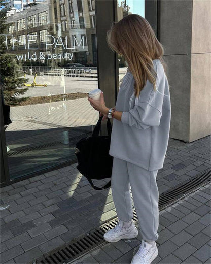 Damen Bequemer Oversize-Sweatshirt- und Lounge-Hosen-Set Stalluxe