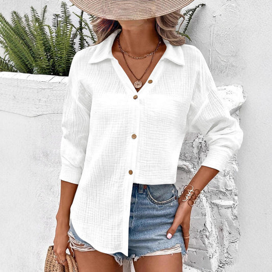 Damen Leichte Sommerbluse mit Knopfleiste Stalluxe