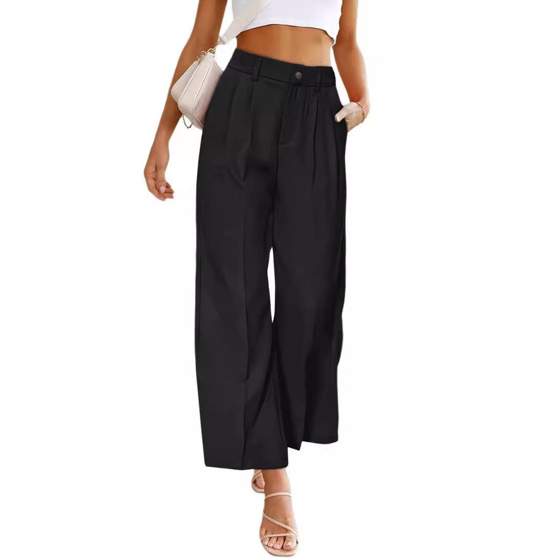 Damen Weit geschnittene Hochbundhose mit Falten und eleganter Passform Stalluxe