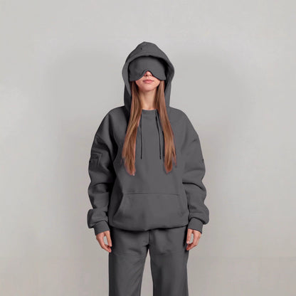 Damen kuscheliger Oversized Hoodie mit integrierter Augenmaske Stalluxe