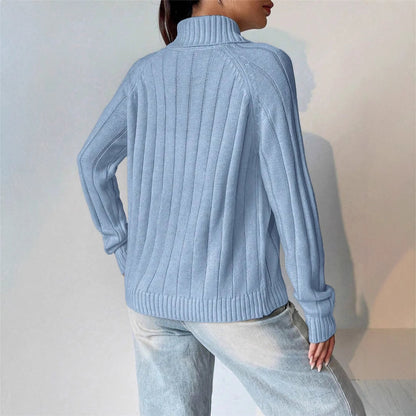Damen Strickpullover mit hohem Kragen Stalluxe