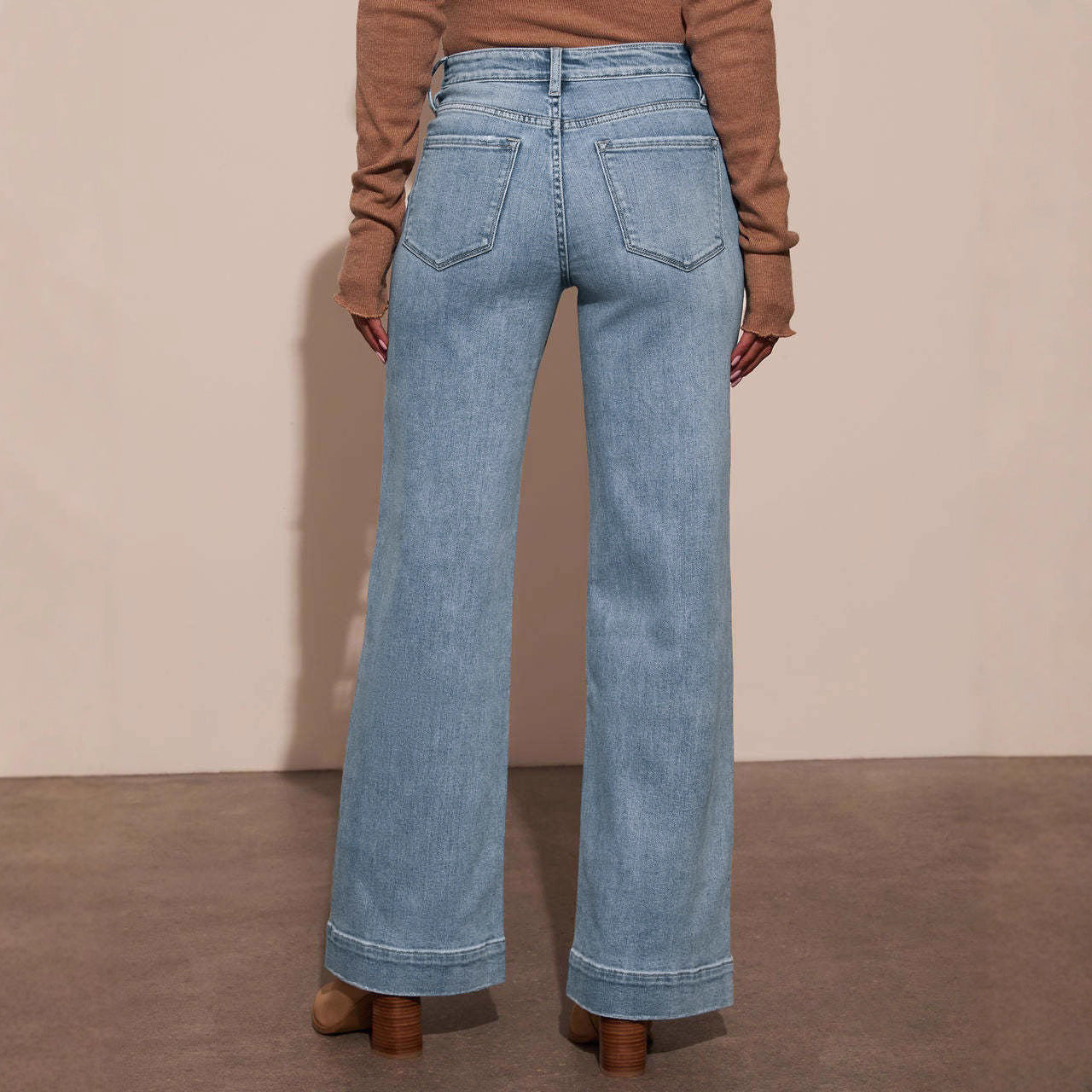 Damen Weit geschnittene Jeans mit hohen Taschen und elegantem Auftritt Stalluxe