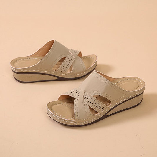 Damen Wedgesandalen mit atmungsaktivem Obermaterial und anatomischem Fußbett Stalluxe
