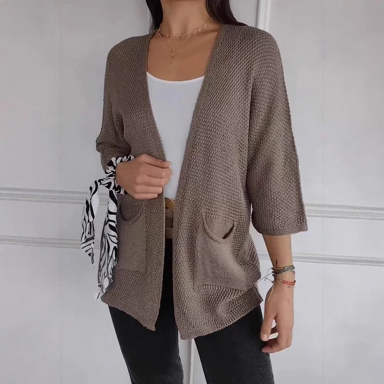 Damen luftiger Strick-Cardigan mit Taschen und weitem Schnitt Stalluxe