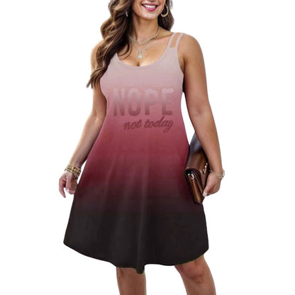 Damen lässiges A-Linien-Kleid mit trendigem grafischem Aufdruck und verstellbaren Trägern Stalluxe