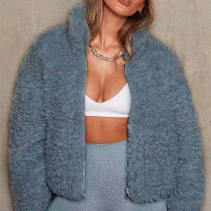 Damen warme Fleece-Jacke mit hoher Kragen und Reißverschluss Stalluxe