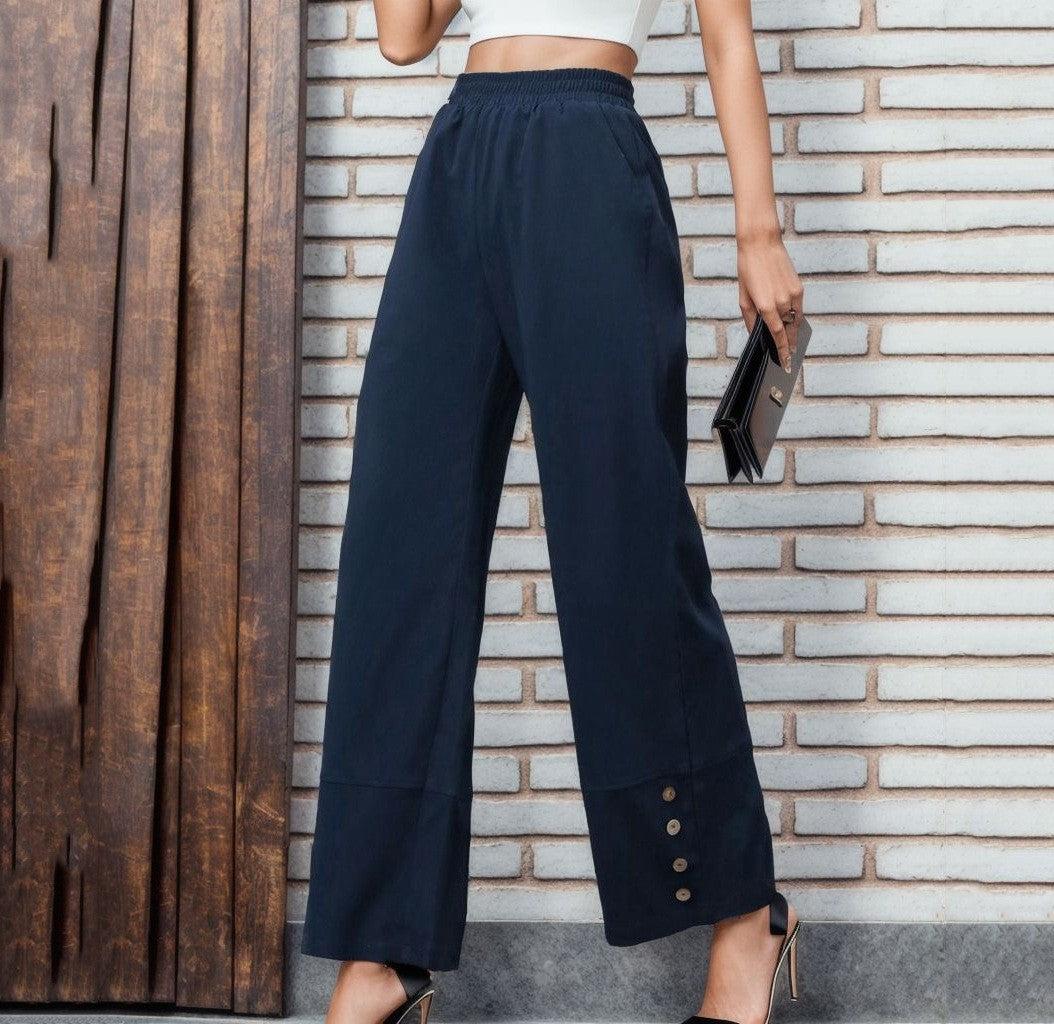 Damen Weite Culotte mit modischen Knopfdetails Stalluxe