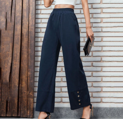 Damen Weite Culotte mit modischen Knopfdetails Stalluxe