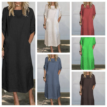 Women's Casual Pocket Maxi Dress Stalluxe