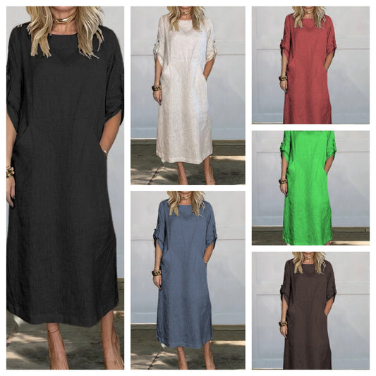 Women's Casual Pocket Maxi Dress Stalluxe
