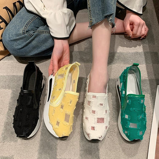 Damen Atmungsaktive Slip-On Sneakers mit stylischem Ausschnittdesign Stalluxe