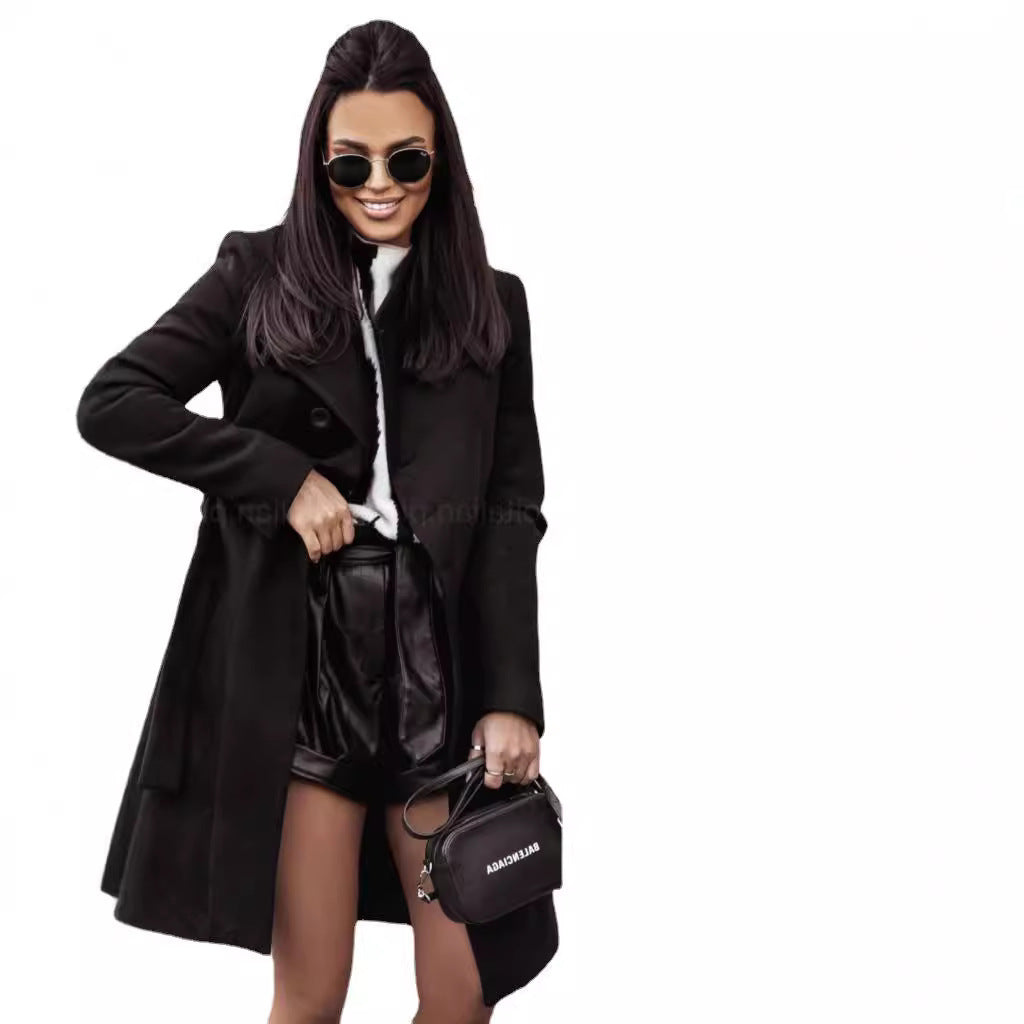 Damen Elegante und vielseitige Wollmanteljacke mit modischen Details Stalluxe