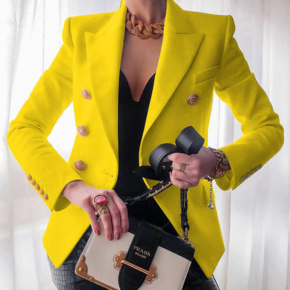 Damen Eleganter Blazer mit doppelter Knopfleiste und tailliertem Schnitt Stalluxe