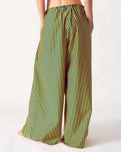 Damen Weite Sommerhose mit vertikalem Streifenmuster Stalluxe