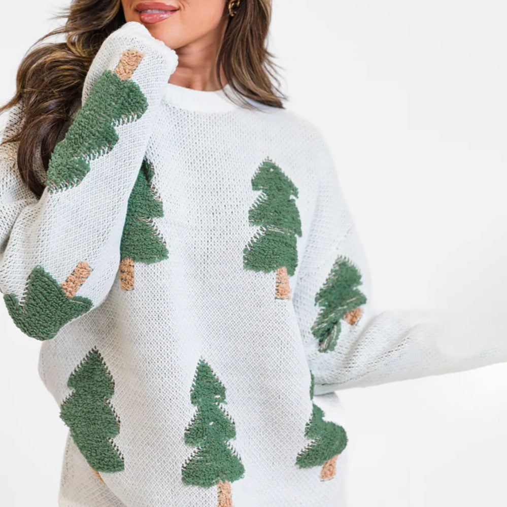 Damen Strickpullover mit aufwendigem Baumdesign Stalluxe