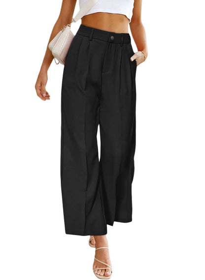 Damen Weit geschnittene Hochbundhose mit Falten und eleganter Passform Stalluxe
