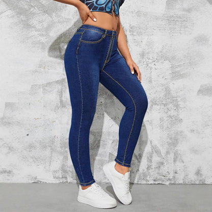 Damen Hochtaillierte Skinny Jeans mit elastischem Komfort und Nähteffekten Stalluxe