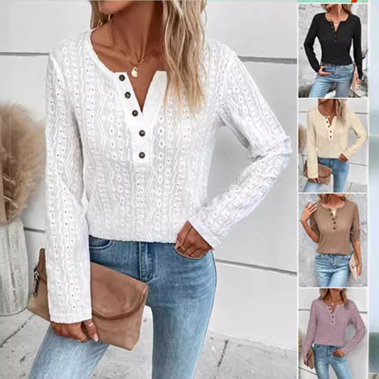 Damen Strukturierter Pullover mit Knopfdetails Stalluxe