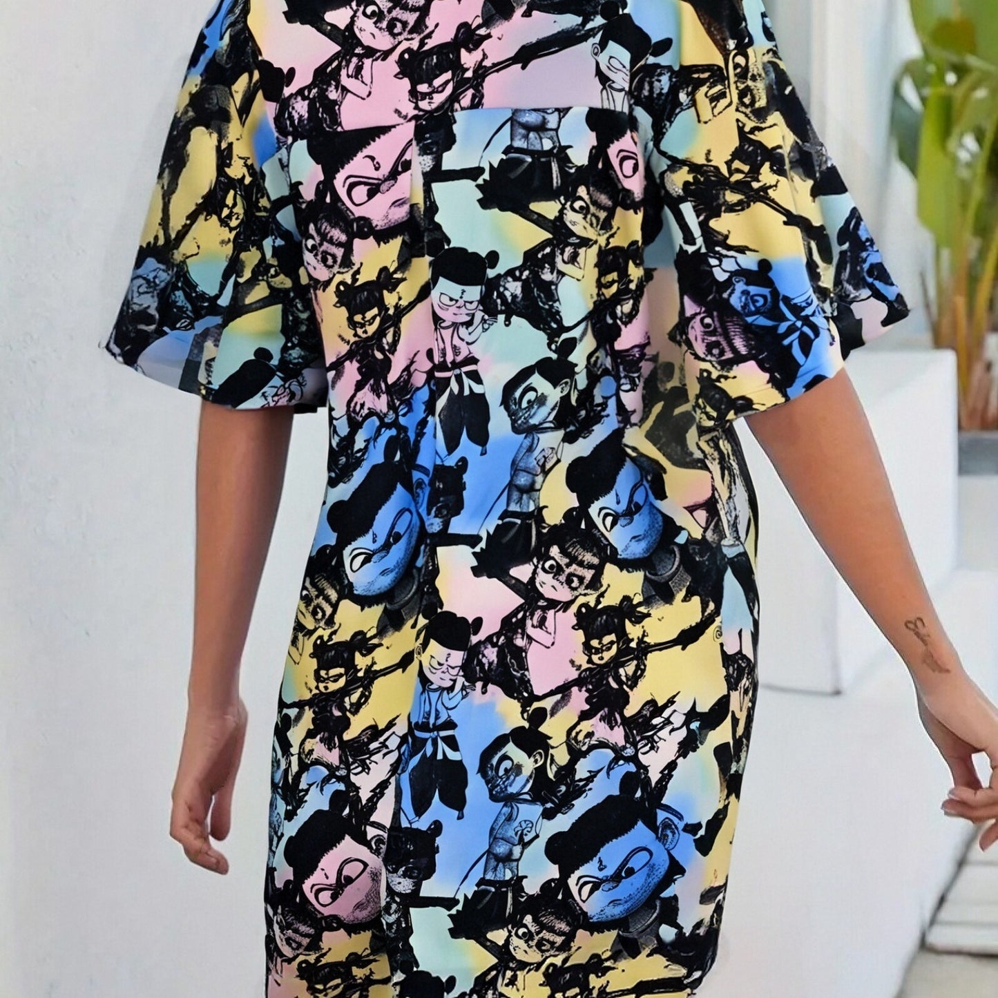 Damen Sommerliches Freizeitkleid mit farbenfrohem Blumenmuster und legerem Schnitt Stalluxe