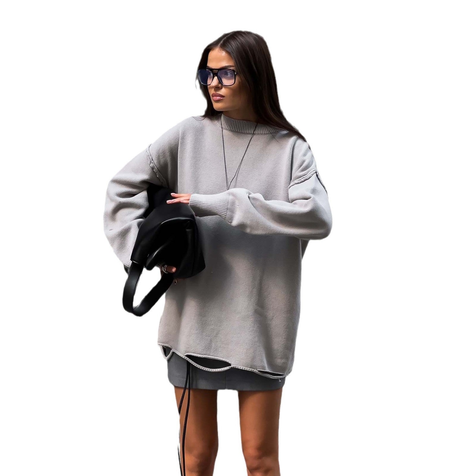 Damen oversize Strickpullover mit lässigem Schnitt und angesagten Details Stalluxe